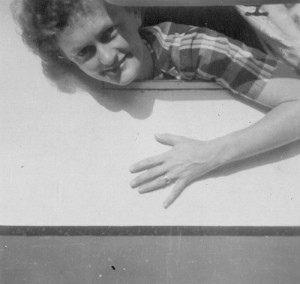 Barbara Tyrrell and her beloved caravan